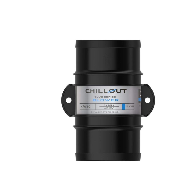 ChillOut Systems - Club Series Lightweight 3" in-Line Air Blower, 12V 180 CFM for Automotive Racing, Engine, Cabin Cooling, Bilges, Galleys and Heads Ventilation - Image 1